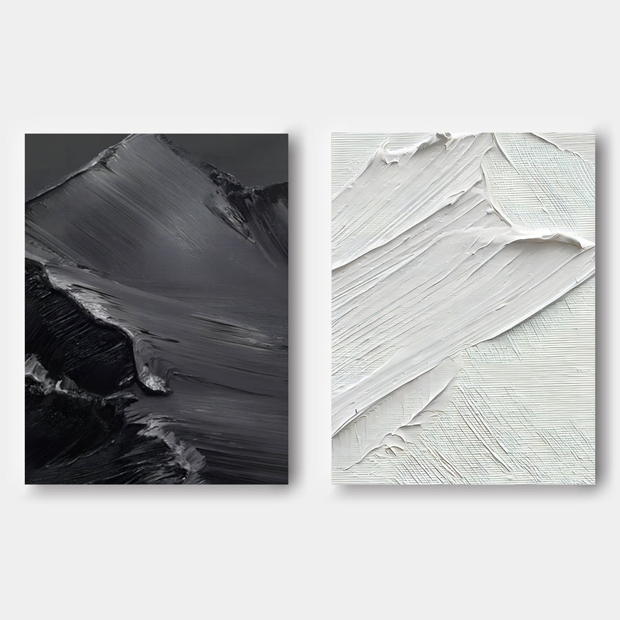 Black and White Mountain Ridge Pair