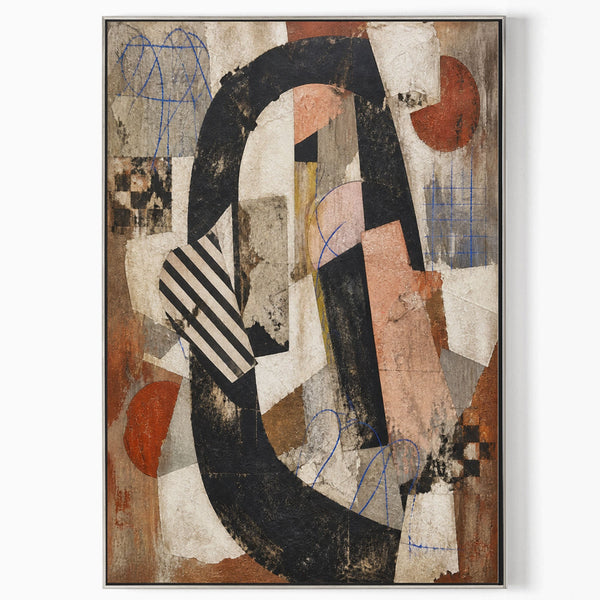 Black Arc Collage in Clay and Blush