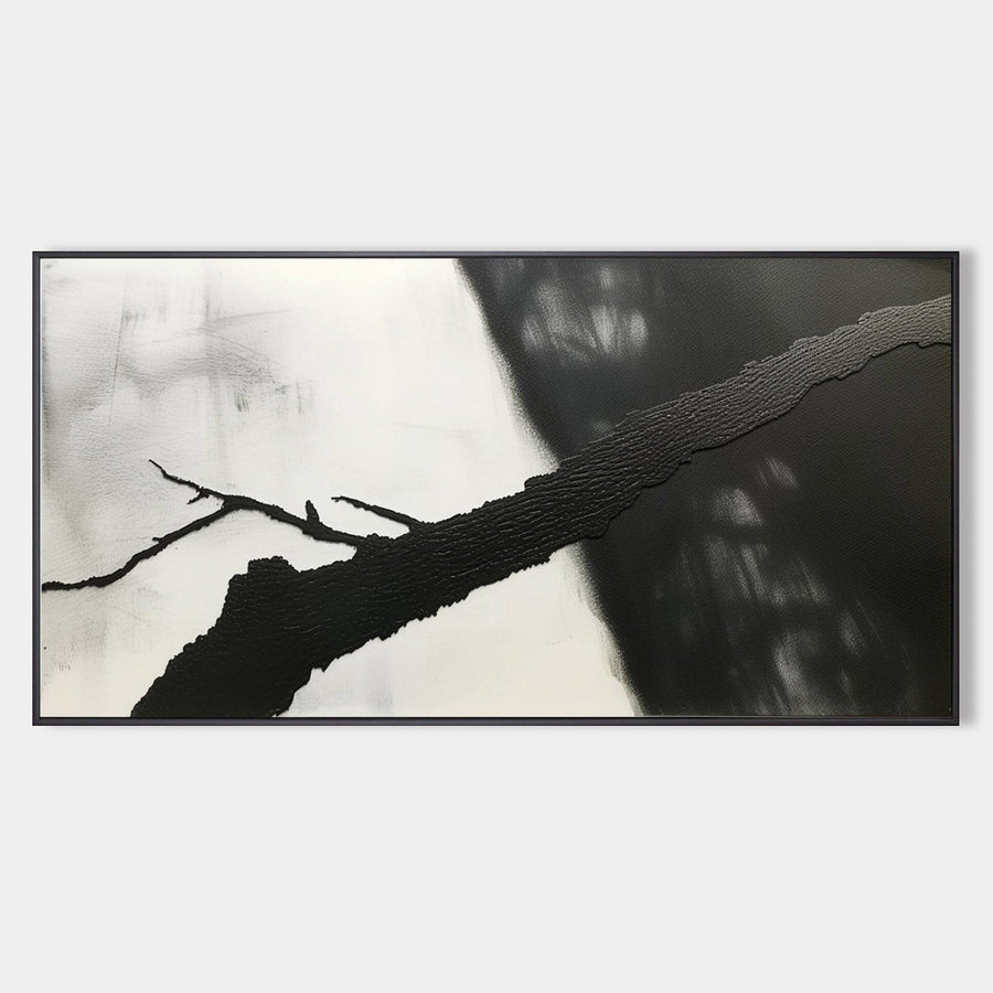 Black Branch Across Light and Shadow
