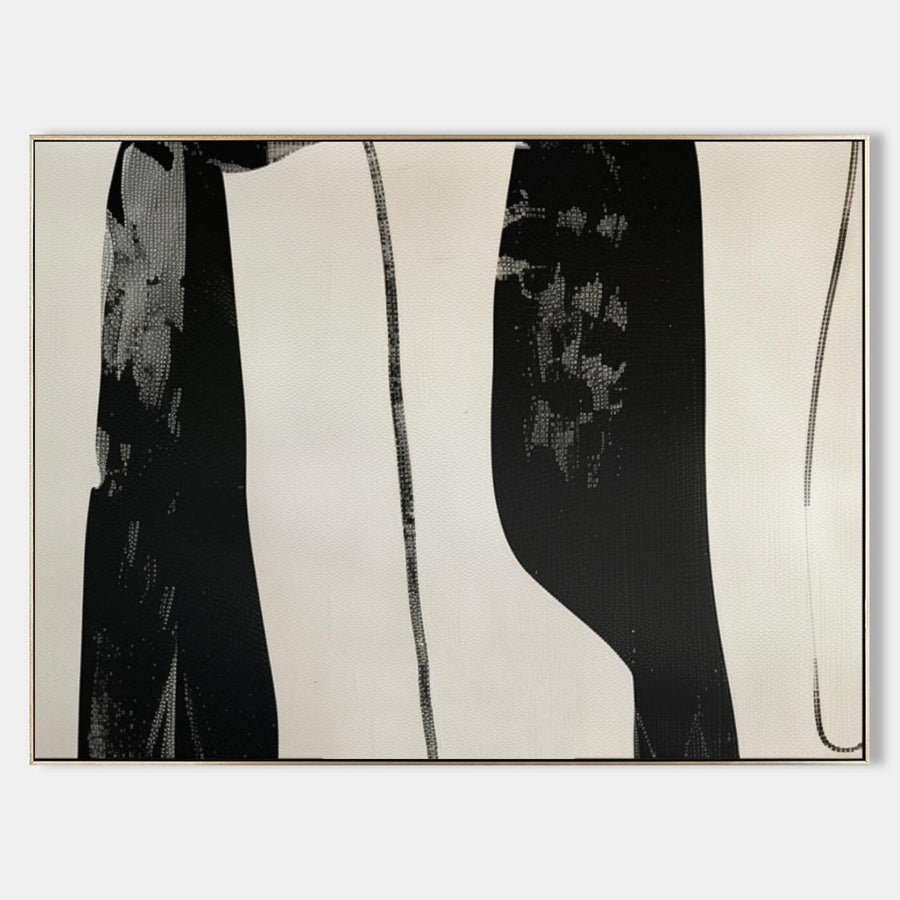 Black Columns on Cream Canvas