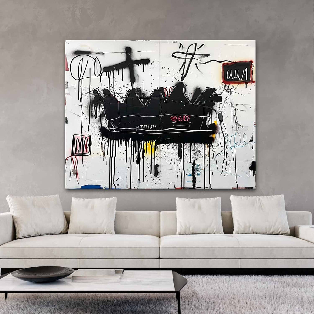 Black Crown with Dripping Graffiti