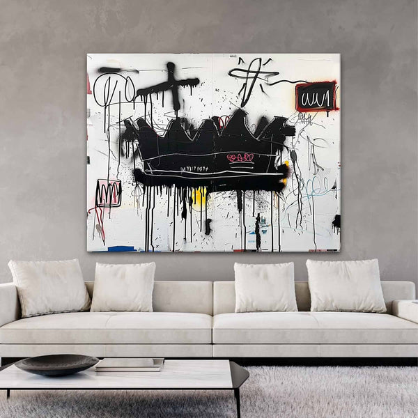 Black Crown with Dripping Graffiti