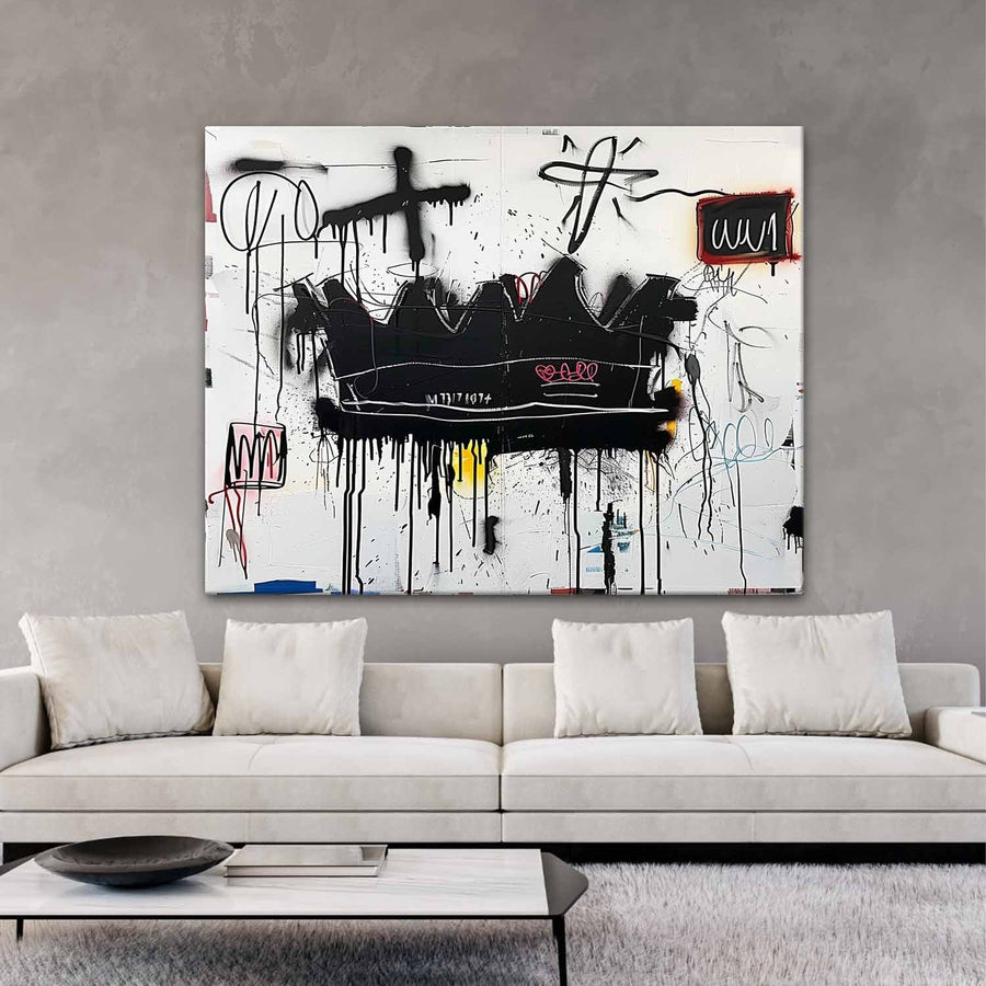 Black Crown with Dripping Graffiti