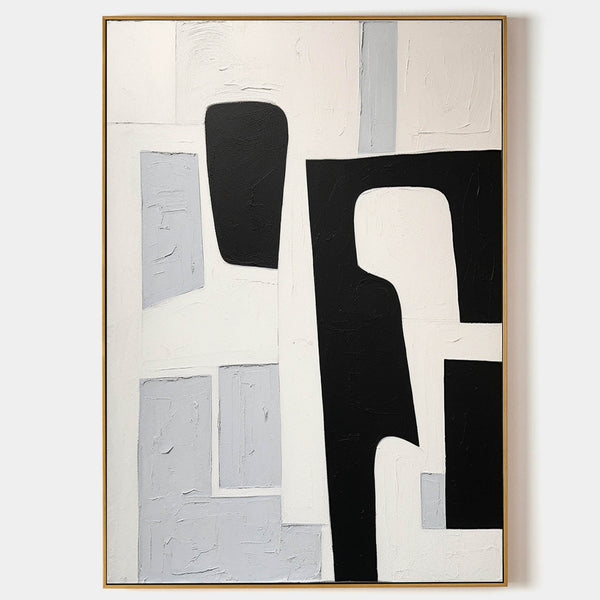 Black Forms on Textured Ivory