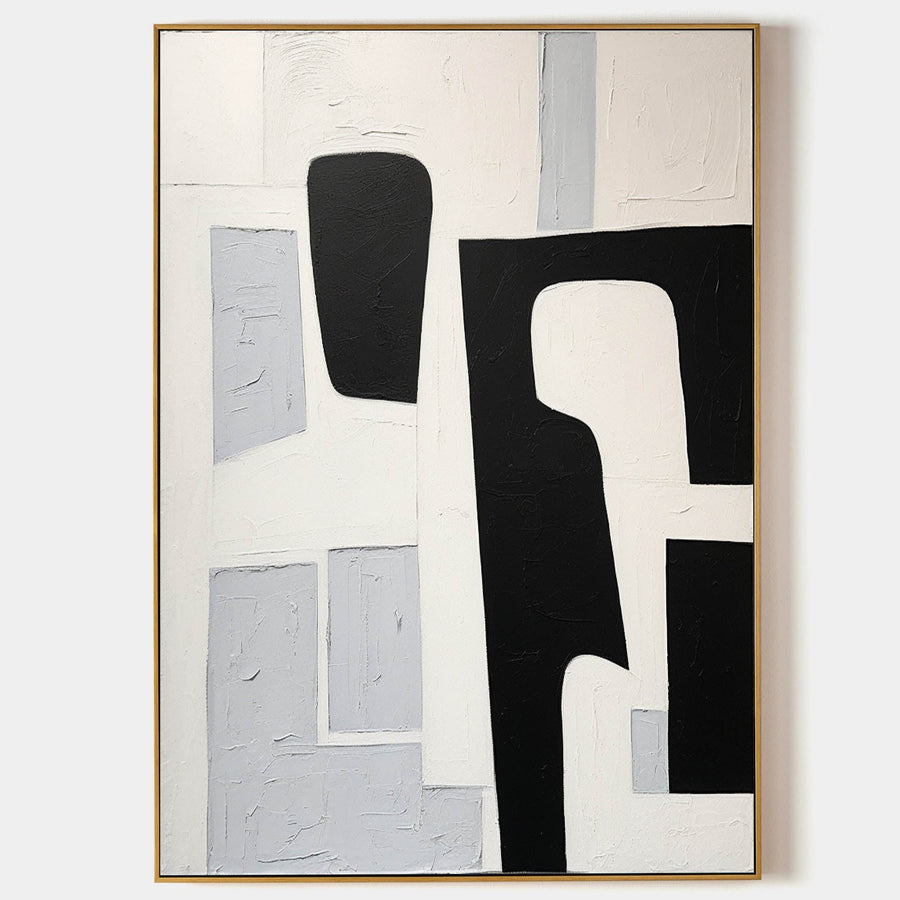 Black Forms on Textured Ivory