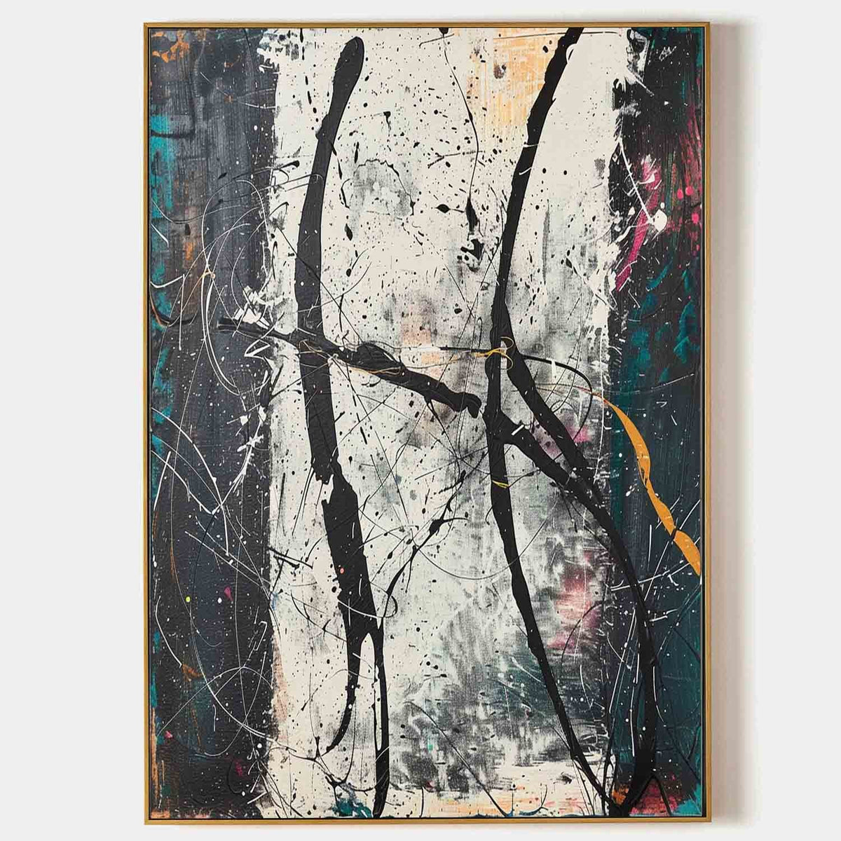 Black Gestures on Splattered Ivory