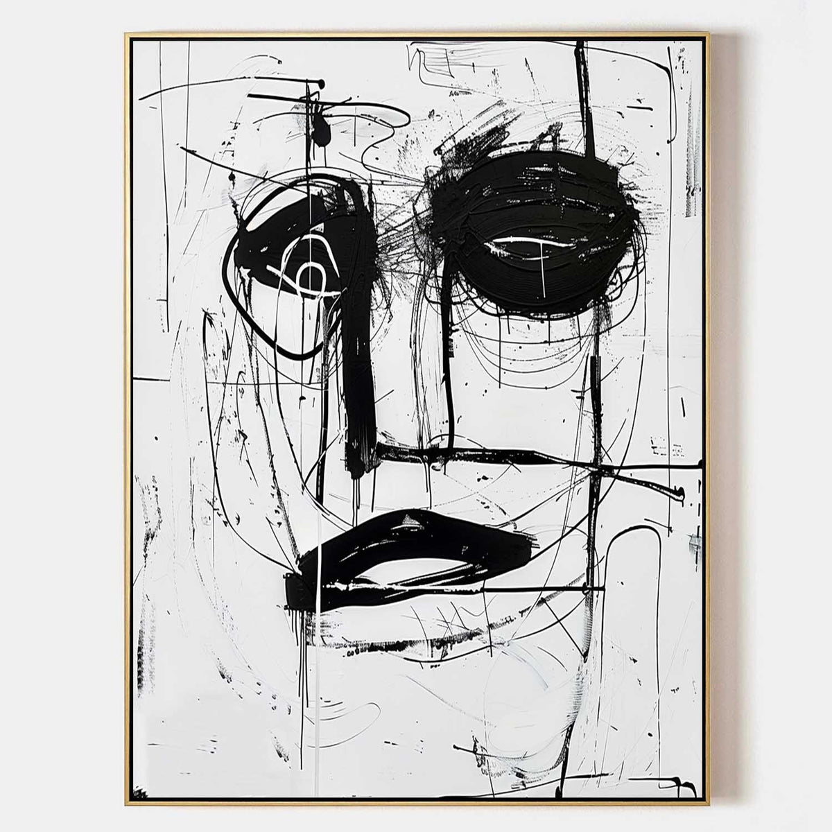 Black Ink Face in Raw Gesture