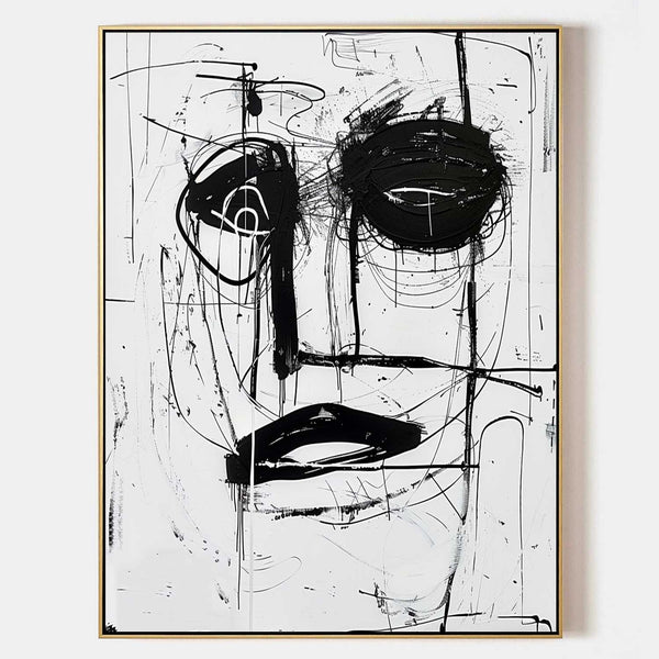 Black Ink Face in Raw Gesture