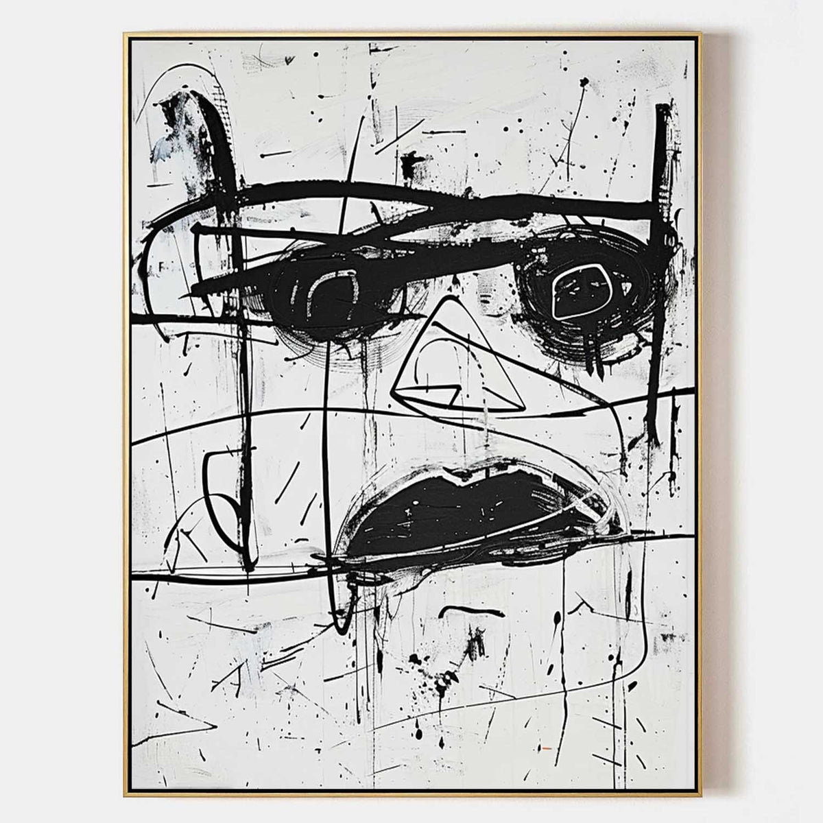 Black Ink Face in Raw Gesture