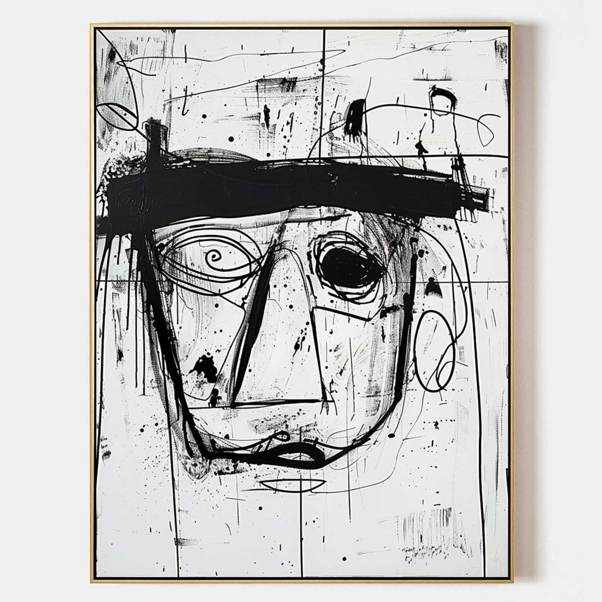 Black Ink Face with Spiral Eye