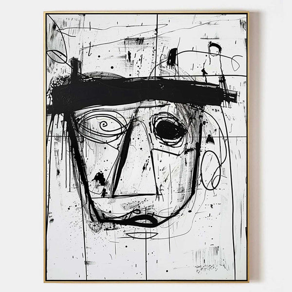 Black Ink Face with Spiral Eye