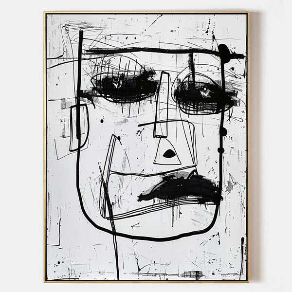 Black Line Face with Smudged Eyes