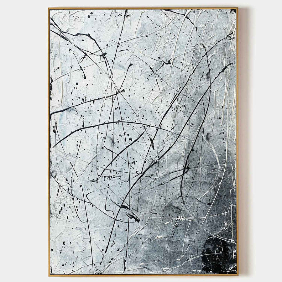 Black Lines Over Silver Gray Drift