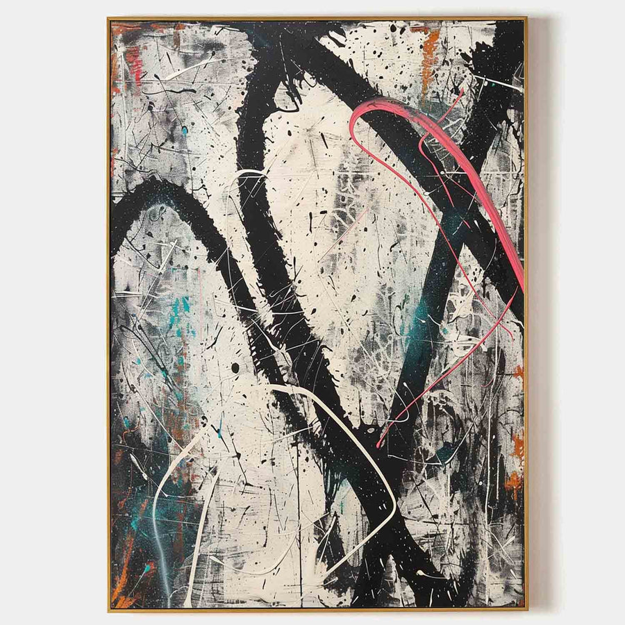 Black Loops with Coral Flash