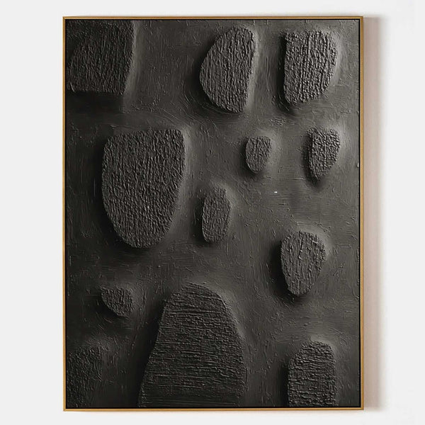 Black Pebble Relief in Raised Texture