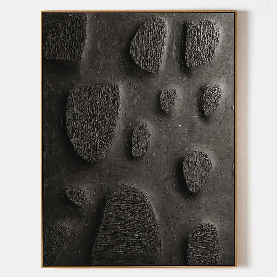 Black Pebble Relief in Raised Texture