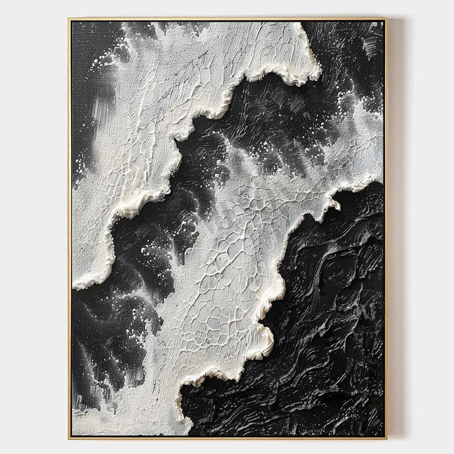 Black Sea and White Surf Relief