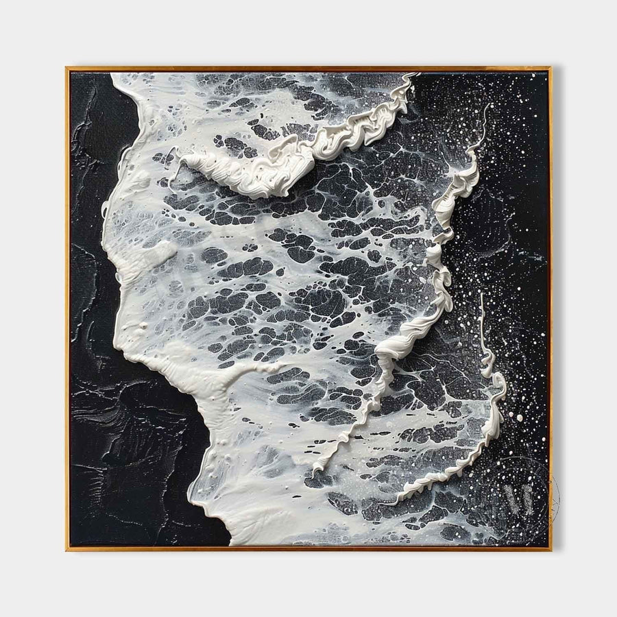 Black Sea Foam in Raised Relief