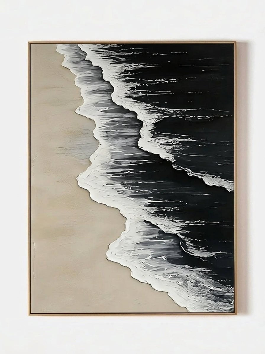 Black Textured Beach Wall Art