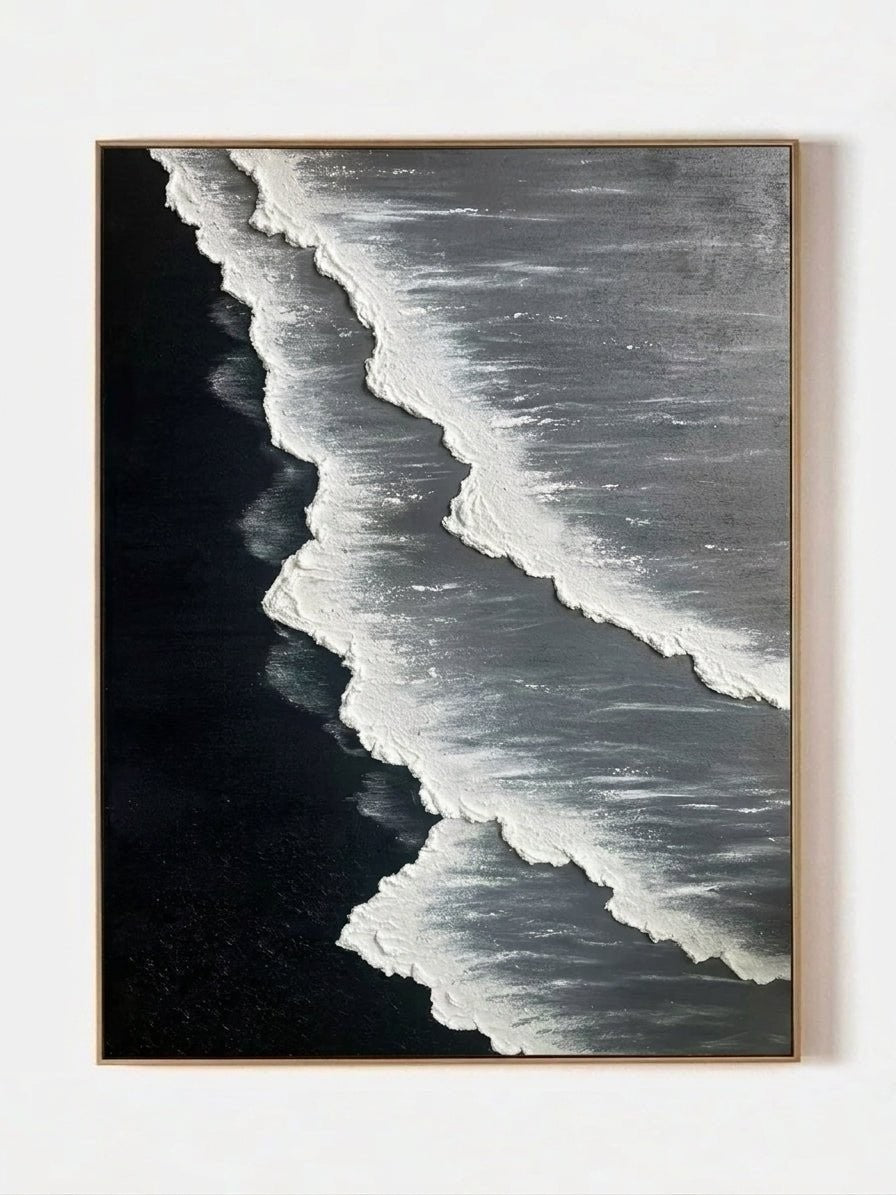 Black Textured Ocean Wall Art