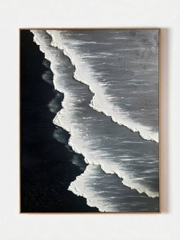 Black Textured Ocean Wall Art