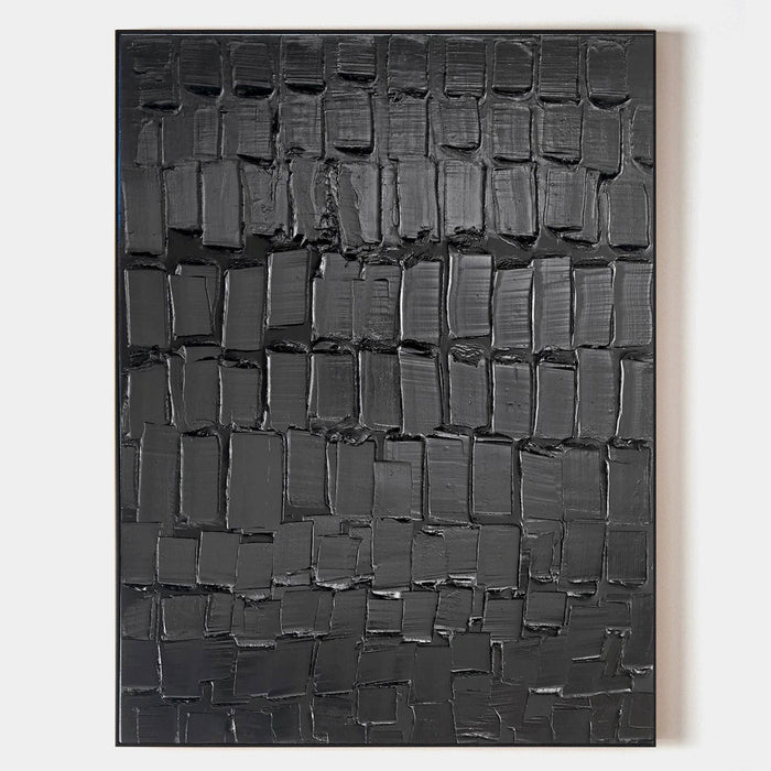 Black Tiled Impasto Relief