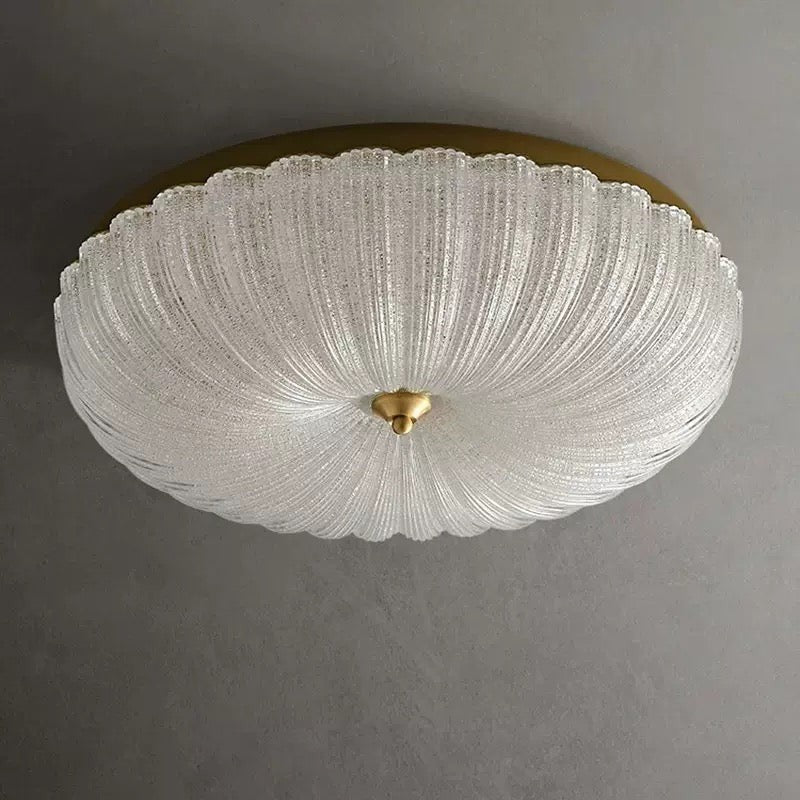 Blooming Textured Glass Petal Flush Mount