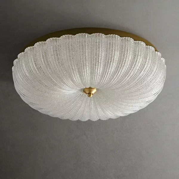 Blooming Textured Glass Petal Flush Mount