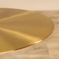 Circular Marble Accent Table | Metal & Stone Pedestal Side Table