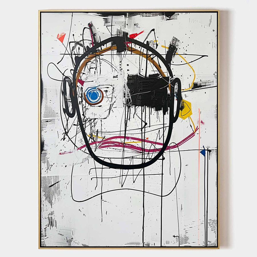 Blue-Eyed Figure in Black Line