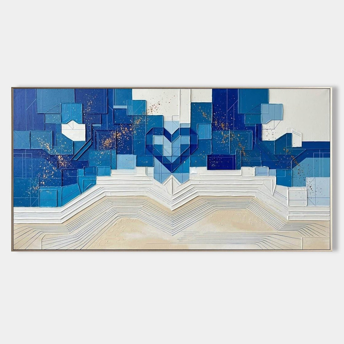 Blue Mosaic Heart Above the Shore