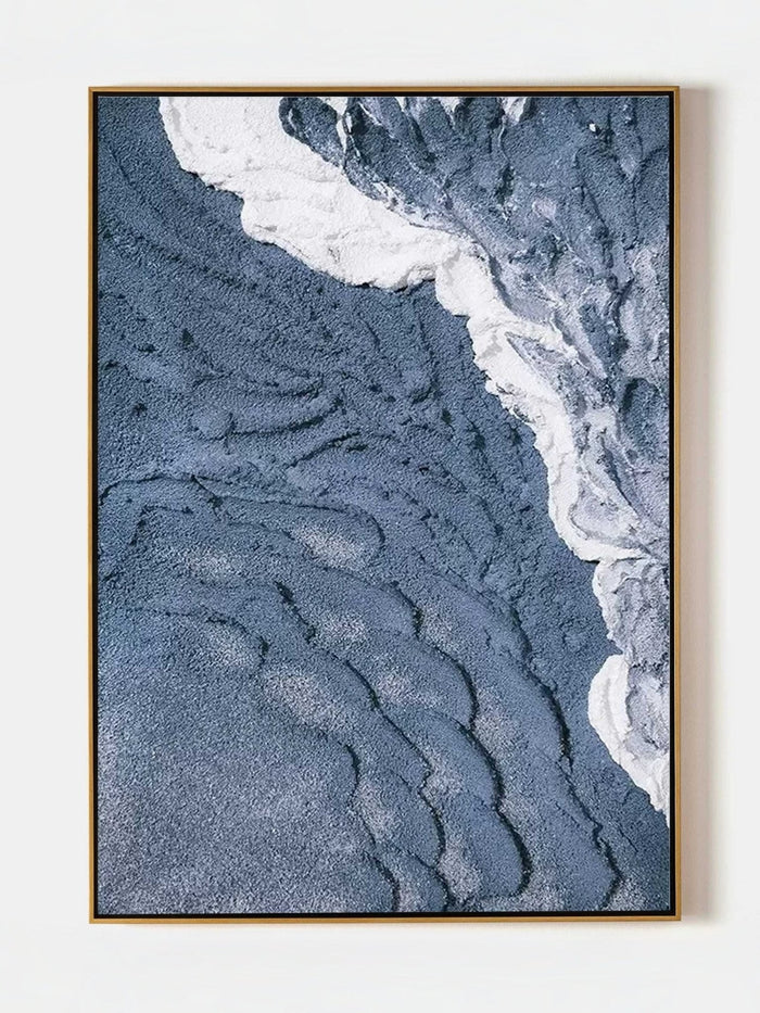 Blue Ocean Wave Textured Wall Art