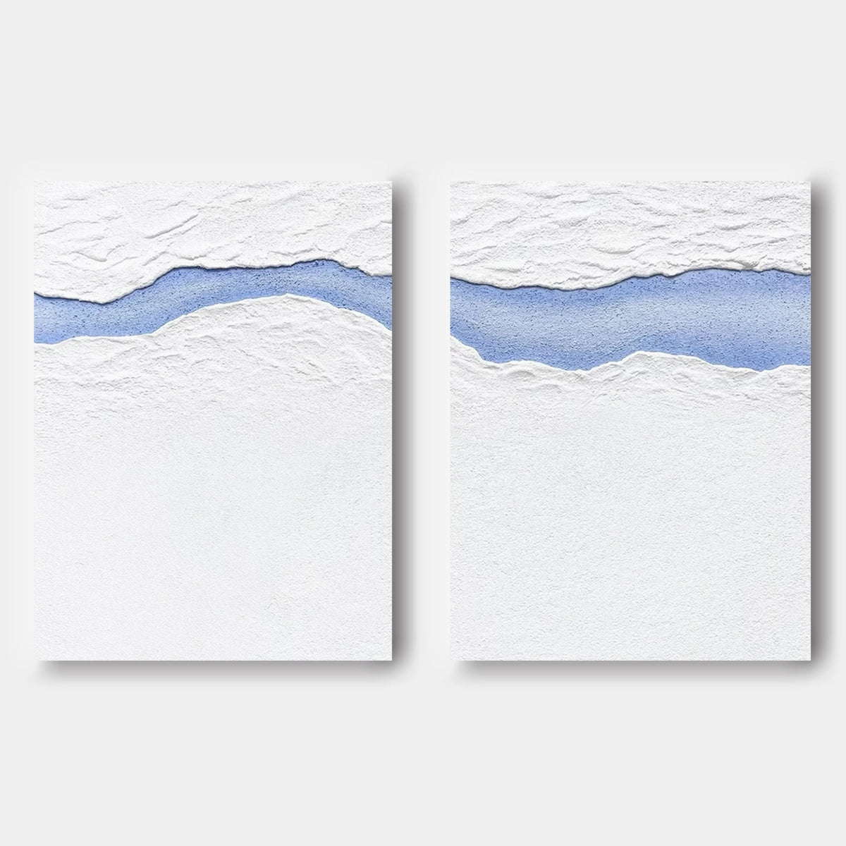 Blue River Through White Plaster