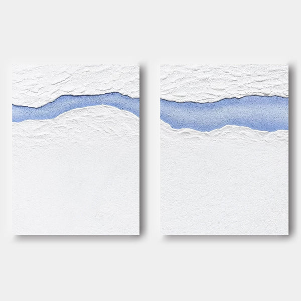 Blue River Through White Plaster