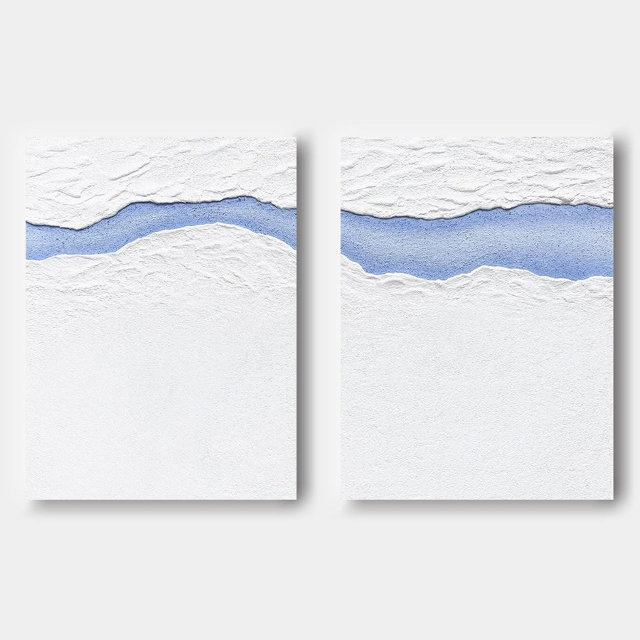 Blue River Through White Plaster