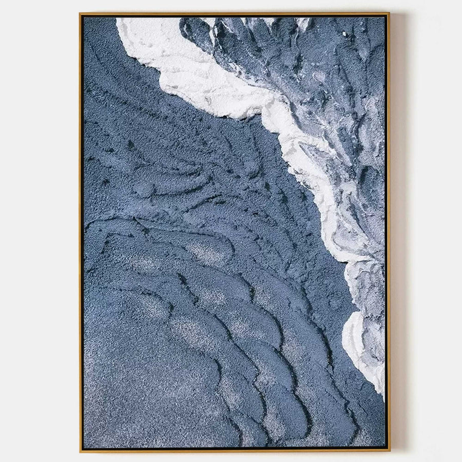 Blue Shoreline in Textured Relief
