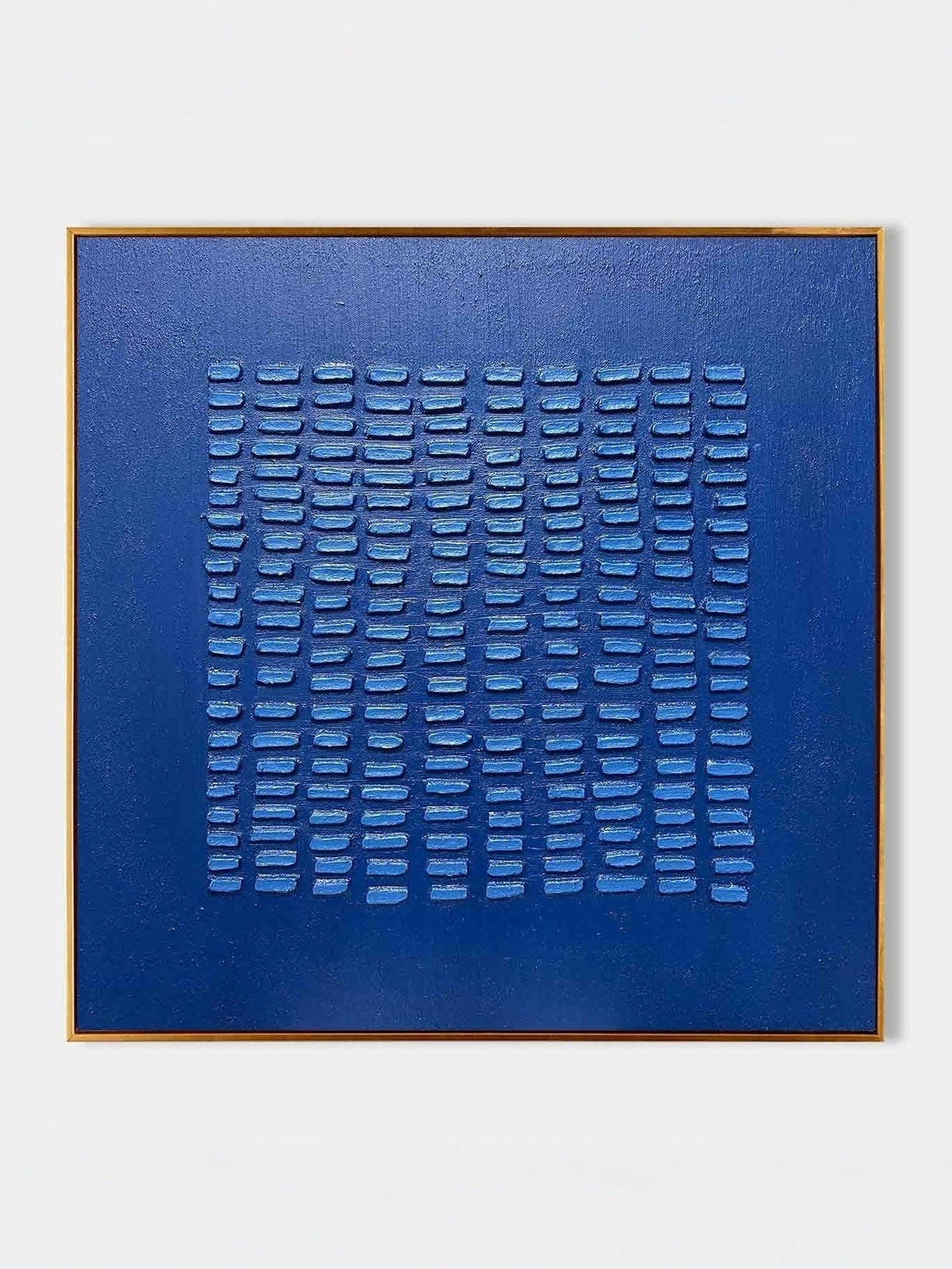 Blue Textured Plaster Wall Art Square