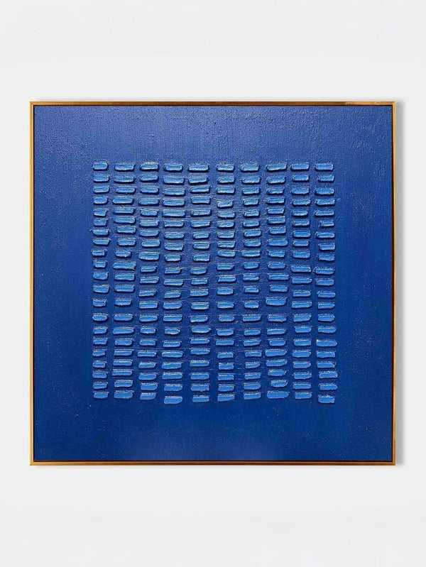 Blue Textured Plaster Wall Art Square