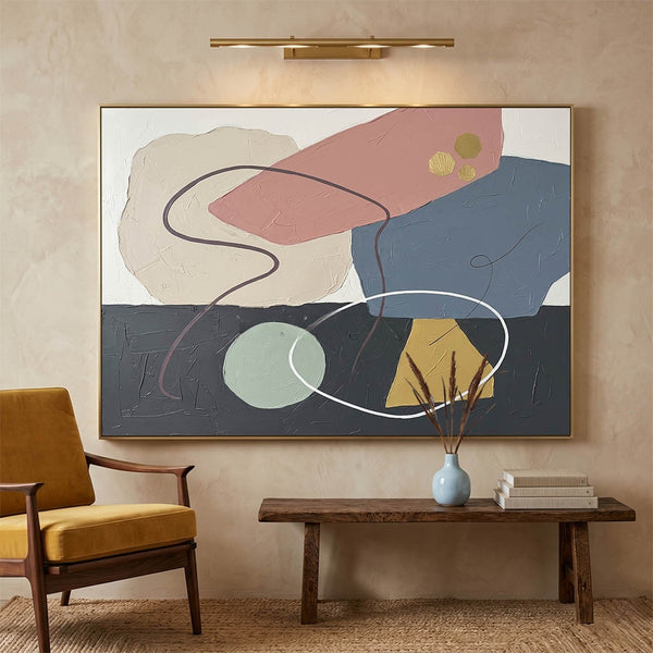 Blush and Slate Organic Abstract