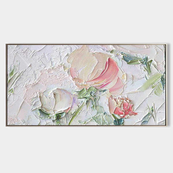 Blush Blossoms in Thick Impasto
