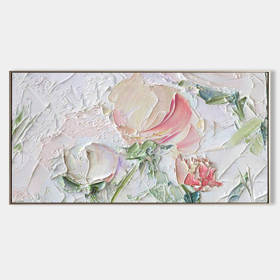 Blush Blossoms in Thick Impasto