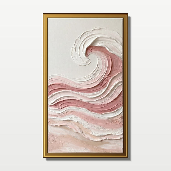 Blush Pink Cresting Wave Relief
