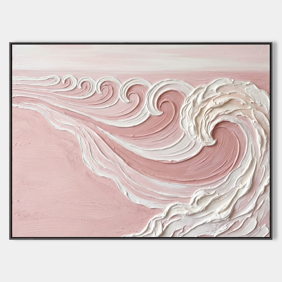 Blush Pink Curling Ocean Waves