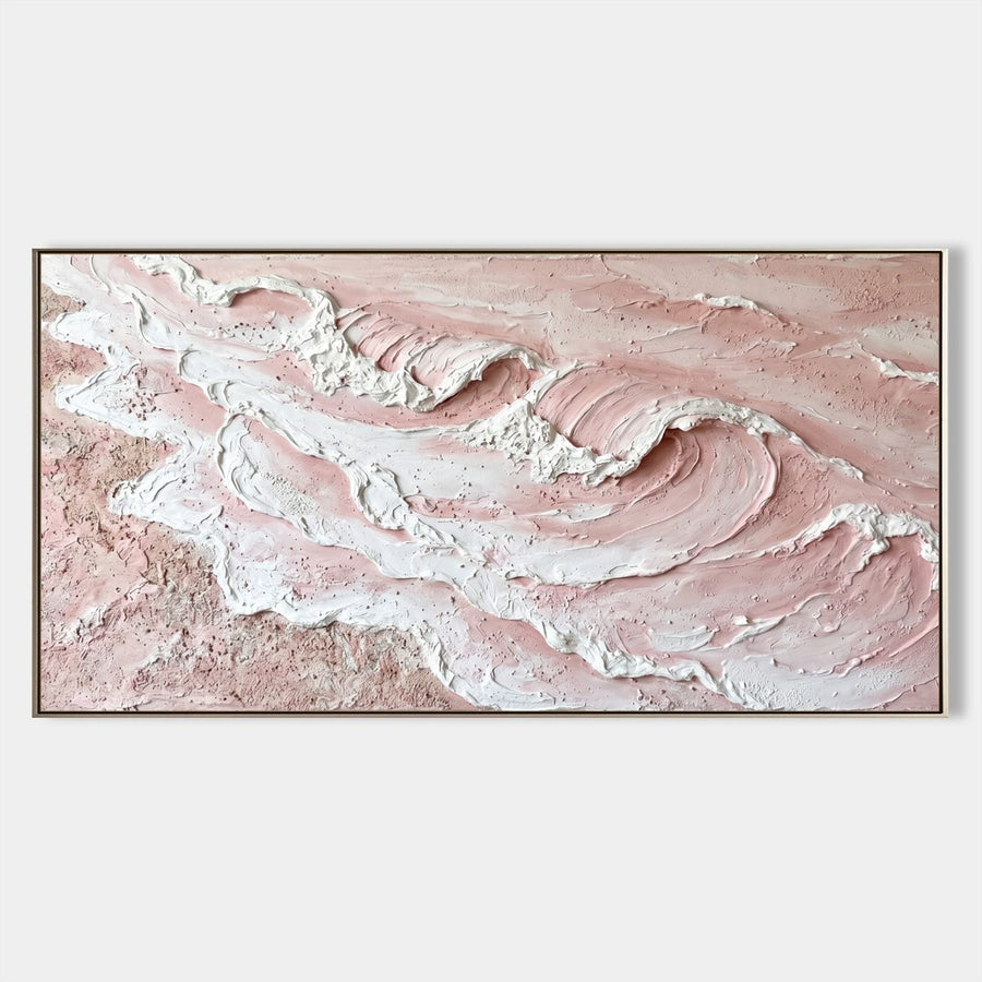 Blush Pink Textured Ocean Waves