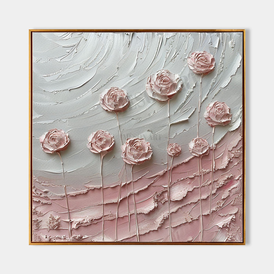 Blush Roses on Sweeping Silver