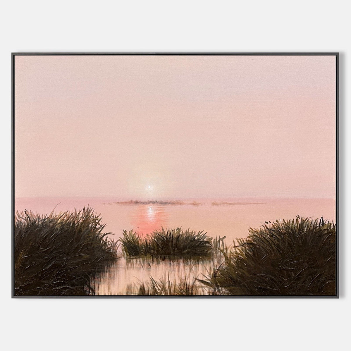 Blush Sunset Over Marsh Reeds