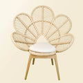 Boho-Chic Petal Rattan Accent Chair - Lifestyle Setting