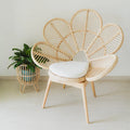 Boho-Chic Petal Rattan Accent Chair - Main View