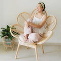 Boho-Chic Petal Rattan Accent Chair - Side View