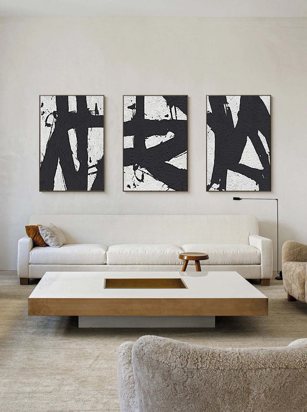 Bold Black Strokes Triptych
